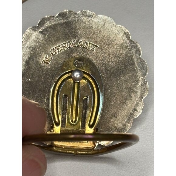 Vintage Gold-Tone Filigree Scarf Clip With Mother Of Pearl From W. Germany - Picture 4 of 5